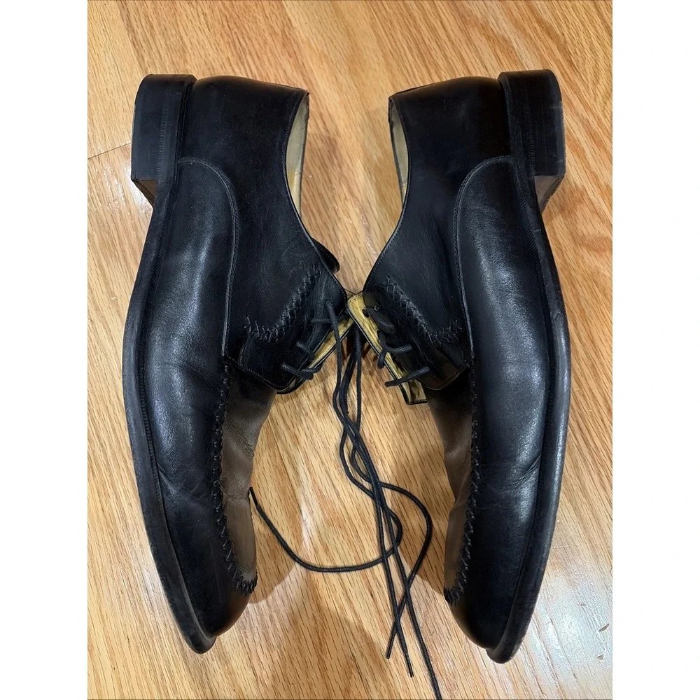 Mezlan Ribera Mens 12 M Black Leather Lace Up‎ Split Toe Derby Dress Shoes Spain